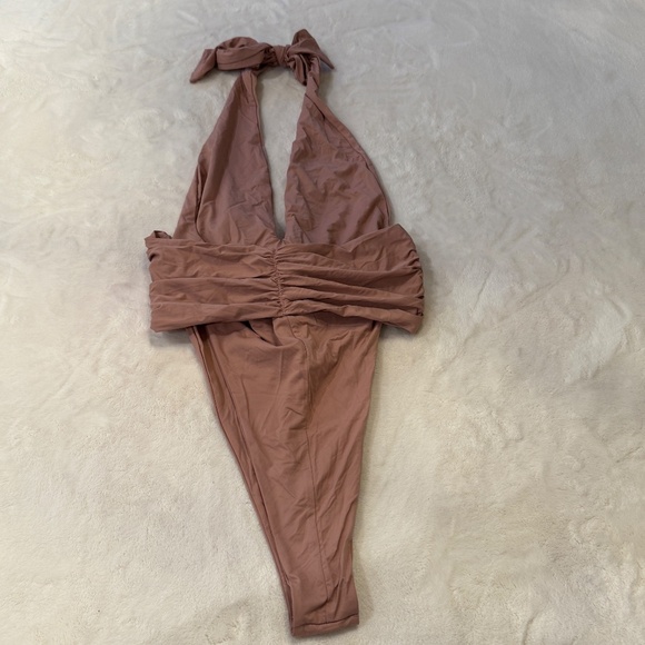 New! RIOT SWIM Milli One-Piece Halter Swimsuit Pink Mauve 31693 - Picture 8 of 11